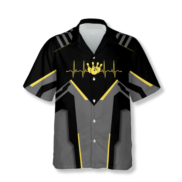 Custom Heartbeat Pulse Bowling Hawaiian Shirt – Perfect Bowling Team Gift
