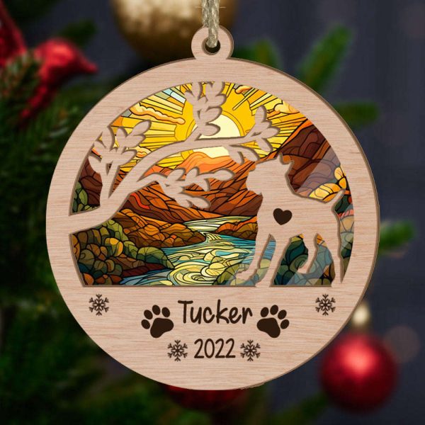 Personalized Cane Corso Circle Branch Tree Suncatcher Ornament Gift for Dog Lover
