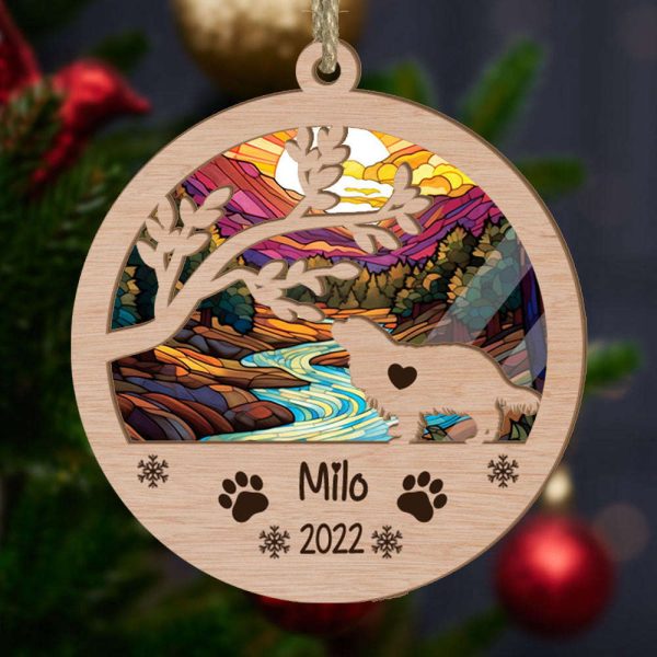 Personalized Cavalier King Charles Circle Branch Tree Suncatcher Ornament Gift for Dog Lover