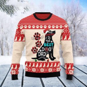 Custom Name Dog Dad Christmas Ugly…