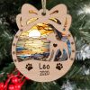 Personalized Orna Bow Cane Corso Suncatcher Ornament Personalized Christmas Gift for Dog Lover