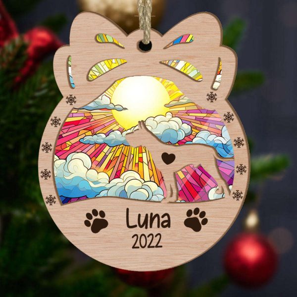 Personalized Orna Bow Great Dane Suncatcher Ornament Personalized Christmas Gift for Dog Lover