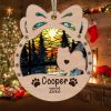 Personalized Orna Bow Pomeranian Suncatcher Ornament Personalized Christmas Gift for Dog Lover