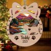 Personalized Orna Bow Yorkshire Terrier Suncatcher Ornament Personalized Christmas Gift for Dog Lover