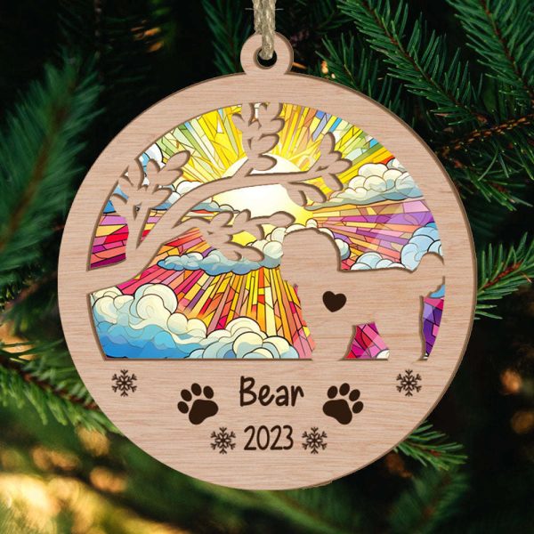 Personalized Shih Tzu Circle Branch Tree Suncatcher Ornament Gift for Dog Lover