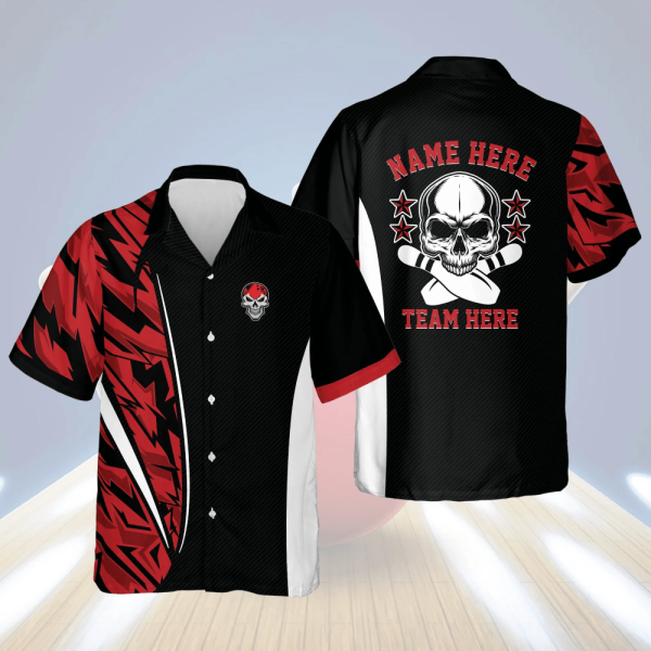 Personalized Skull Bowling Shirts for Men: Custom Hawaiian Shirt