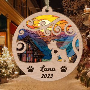 custom suncatcher ornament miniature schnauzer sunset background custom name and year christmas gift for dog lover 2.jpeg
