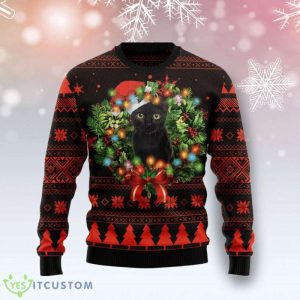 Cute Black Cat Christmas Sweater For…