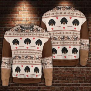 Dachshund Dog Heart Ugly Christmas Sweater…