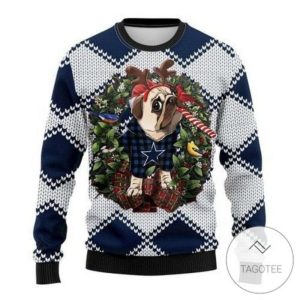 dallas cowboys pug dog sweatshirt knitted ugly christmas sweater 1.jpeg