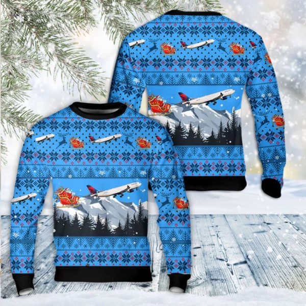 Delta Air Lines Airbus A330-223 Christmas Sweater 3D Gift For Christmas