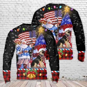 German Shepherds Merry Christmas Sweater 3D…