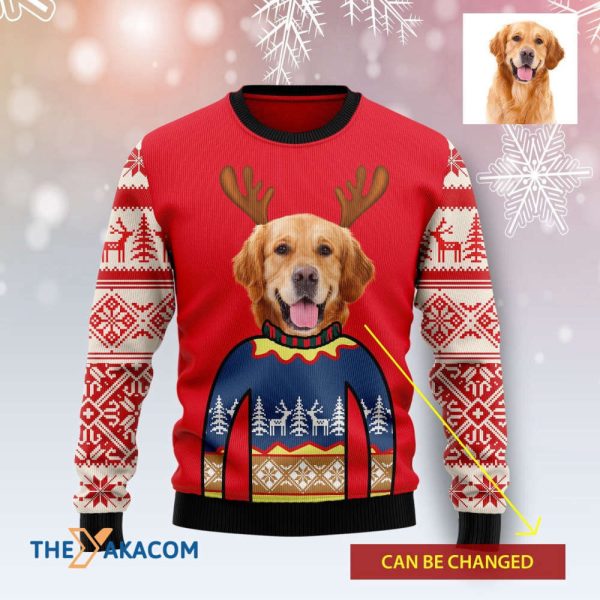 Dog Custom Photo Ugly Christmas Sweater – Personalized Face Gift