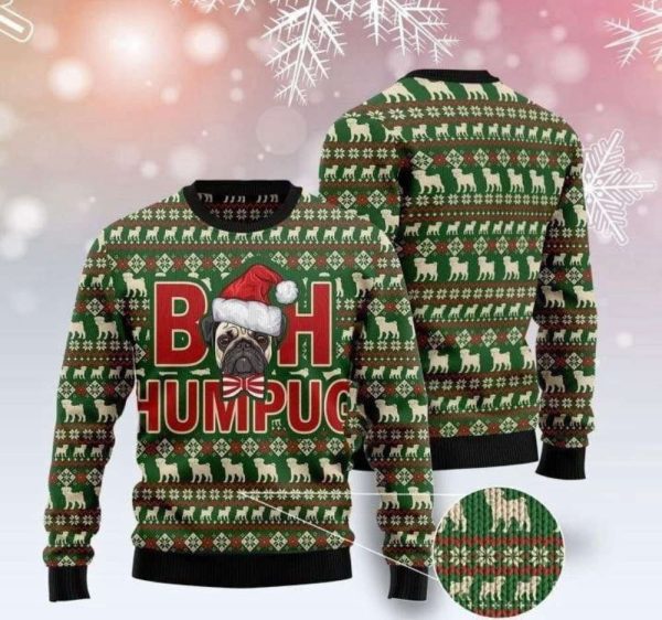Dog Pug Bah Humbug Ugly Christmas Sweater – Festive Christmas Gift