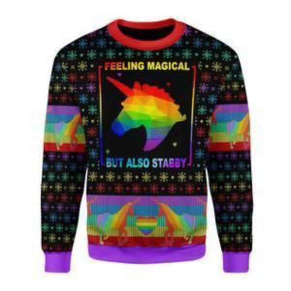 Feeling Magical But Also Stabby For Unisex Ugly Christmas Sweater – Best Gift For Christmas Day