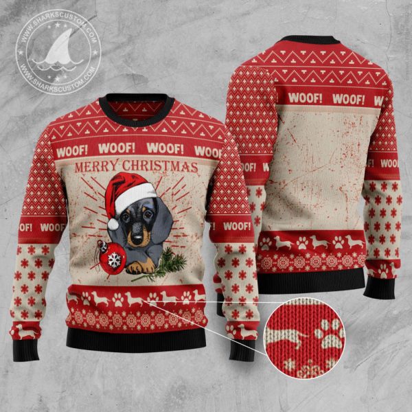 Festive Dachshund Ugly Christmas Sweater – Perfect Holiday Gift!