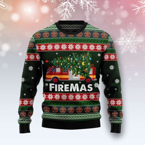 Firefighter Firemas TY1910 Ugly Christmas Sweater – Perfect Holiday Gift Noel Malalan Signature Perfect Christmas Gift