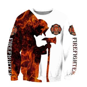 Firefighter On Fire Ugly Christmas Sweater…