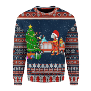 Unisex Firefighter Ugly Christmas Sweater –…