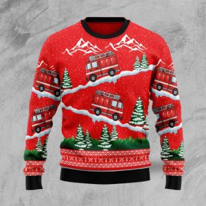 Firefighter Ugly Christmas Sweater Men &…