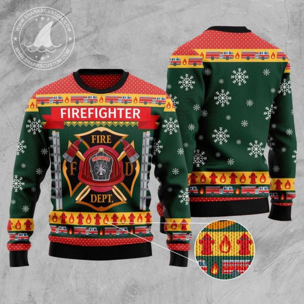 Firefighter Xmas D0610 Ugly Christmas Sweater – Perfect Holiday Gift Noel Malalan Perfect Christmas Gift