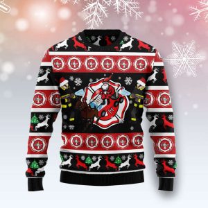 Fireman Firefighter Ugly Christmas Sweater,: Festive…