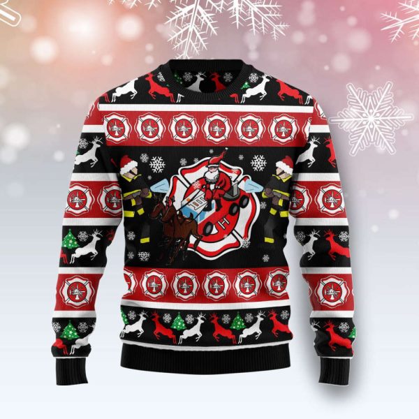 Fireman Firefighter Ugly Christmas Sweater,: Festive & Fun! Perfect Christmas Gift