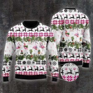 Flamingo Christmas Ugly Christmas Sweater For…