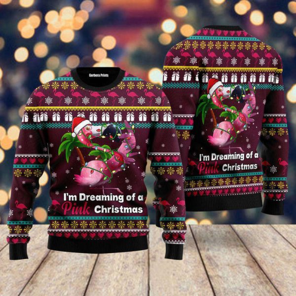 Flamingo Dream Of Pink Christmas Ugly Christmas Sweater – Gift For Christmas  UH1256