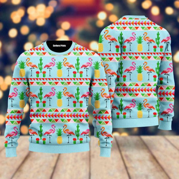 Flamingo Flamingle All The Way Pattern Ugly Christmas Sweater – Gift For Christmas  UH2204