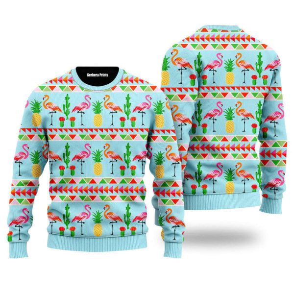 Flamingo Flamingle All The Way Pattern Ugly Christmas Sweater – Gift For Christmas  UH2204