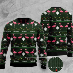 Flamingo Ugly Christmas Sweater For Men…