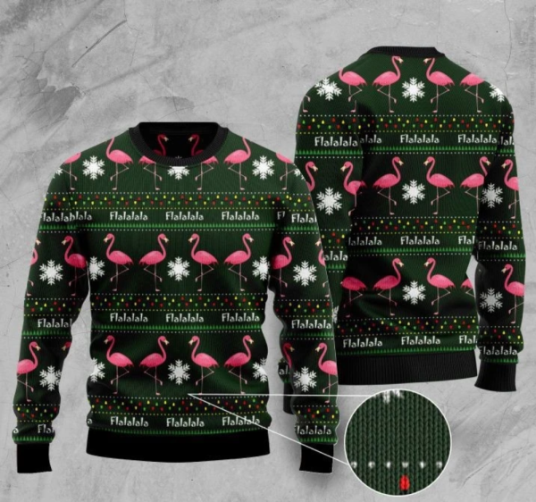 Flamingo Ugly Christmas Sweater For Men & Women US4357