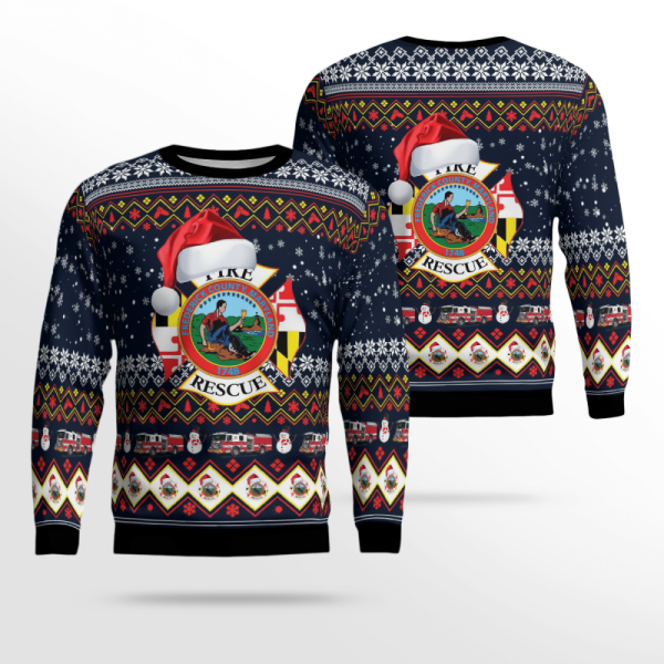 Frederick County Fire & Rescue 3D Ugly Christmas Sweater – Perfect Gift for Christmas Day