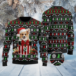 Funny Corgi Dog Ugly Christmas Sweatshirt…