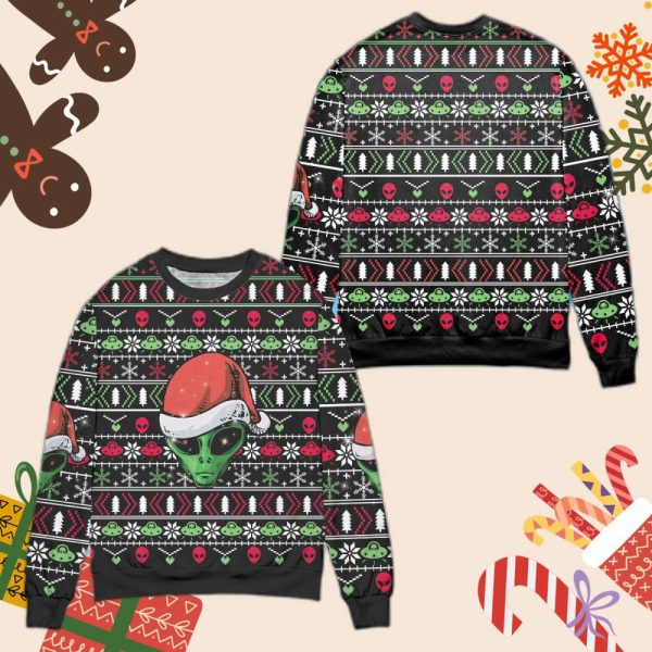 Get Festive with Cool Alien Santa Claus Christmas Sweater