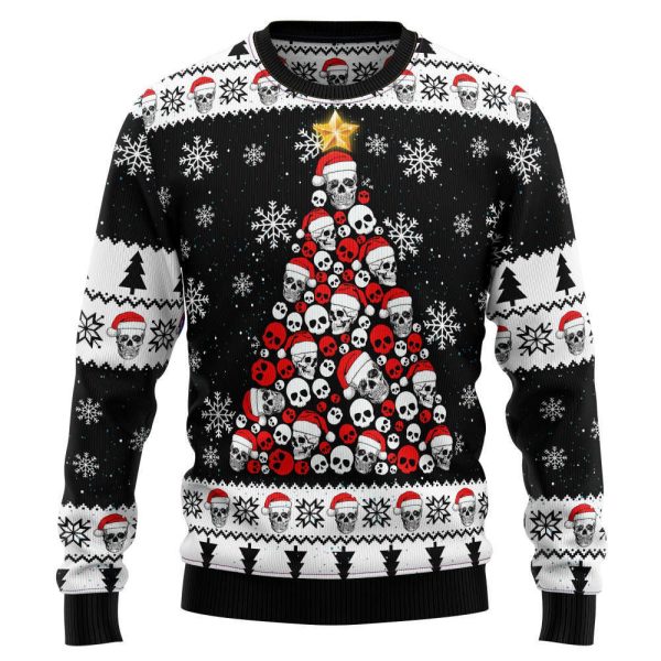 Get Festive with the Skull Pine Tree Ugly Christmas Sweater – Limited Stock!