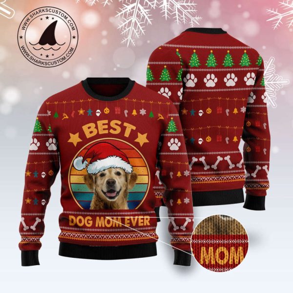 Golden Retriever Ugly Christmas Sweater: Best Dog Mom Ever