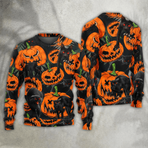 halloween black cat pumpkin scary tropical sweater ugly christmas sweaters 3d aop shirt 2.png