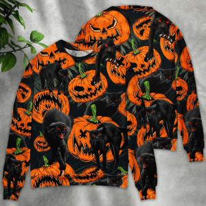 halloween black cat pumpkin scary tropical sweater ugly christmas sweaters 3d aop shirt 3.png