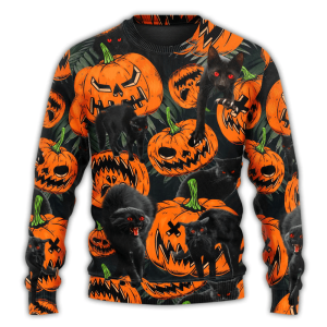 halloween black cat pumpkin scary tropical sweater ugly christmas sweaters 3d aop shirt 4.png