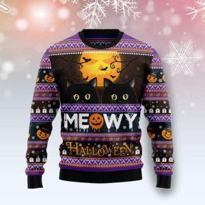 Halloween Black Cats Ugly Christmas Sweater…