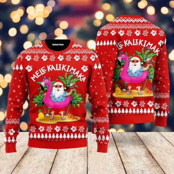 Hawaii Santa Claus Mele Kalikimaka Ugly Christmas Sweater – Gift For Christmas UH1719