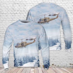 Huey Helicopter Christmas Sweater: 3D Gift…