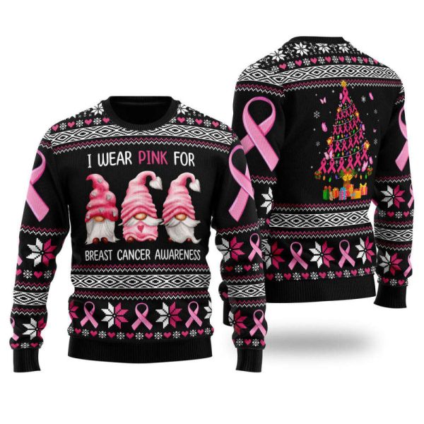 I Was Pink For Breast Cancer Awareness Ugly Christmas Sweater For – Christmas Gift