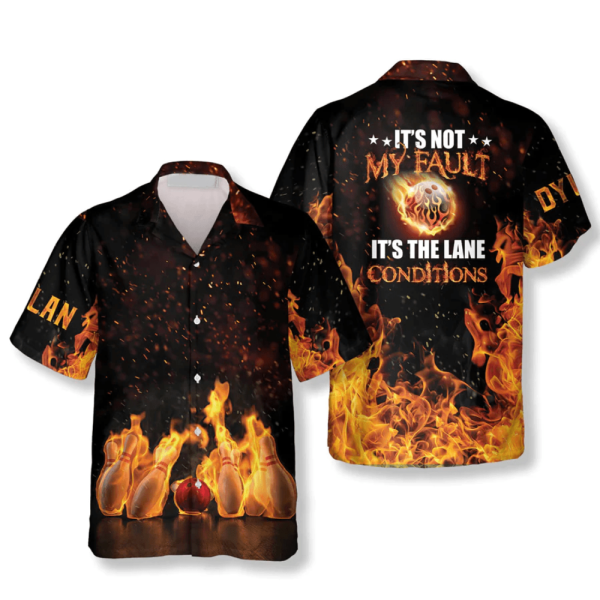 It’s Not My Fault It’s The Lane Conditions Custom Bowling Hawaiian Shirt, Summer gift for Bowling team