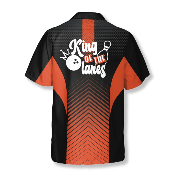King of the Lanes Orange Custom Bowling Hawaiian Shirt – Ideal Gift for Bowling Teams