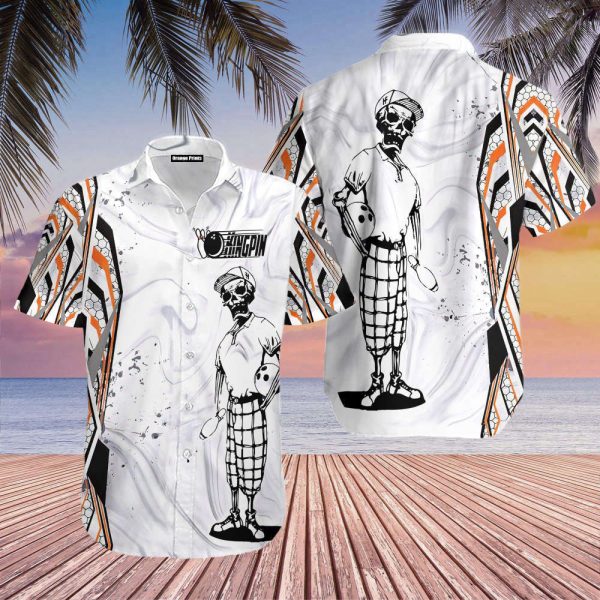 Kingpin Bowling Skull Sport Lover Colorful Hawaiian Shirt For Men and Women HW5416