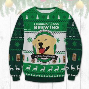laughing dog brewing ugly christmas sweater unisex knit wool ugly sweater.jpeg