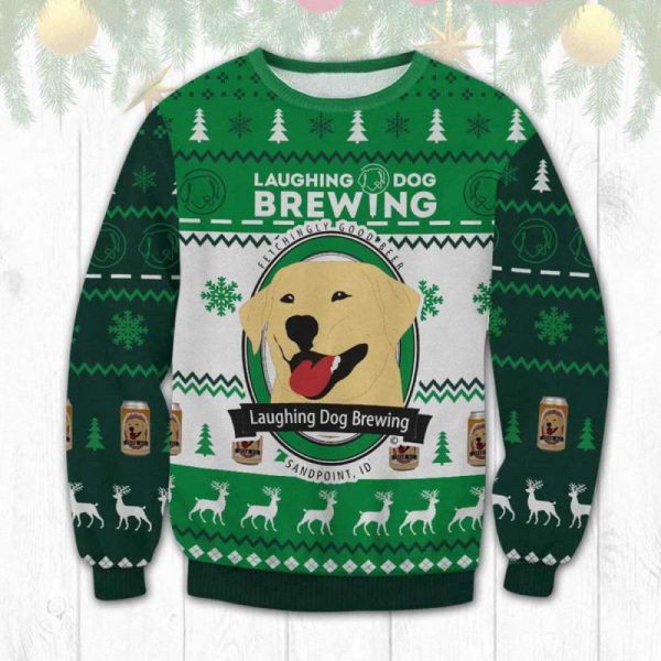 Get Festive with Laughing Dog Brewing Ugly Christmas Sweater – Unisex Knit Wool Sweater